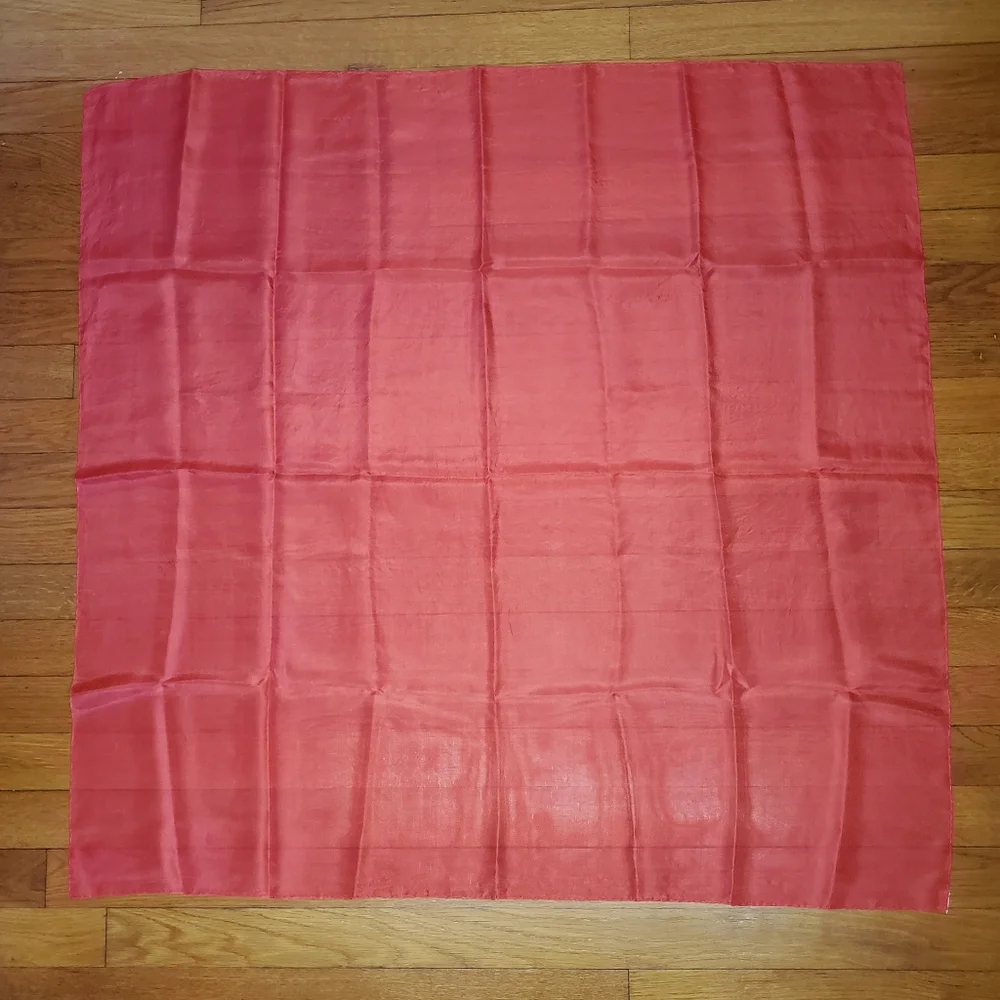 Silk 6 Pc. Handkerchief Lot Vintage Red White Green Blue Pink Japan Hand Rolled